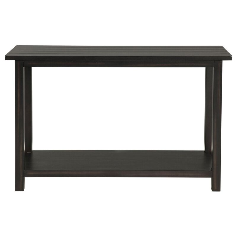 Ayne Console Table, 1 Bottom Shelf, Classic Black Wood Frame, 47 Inch - Benzara