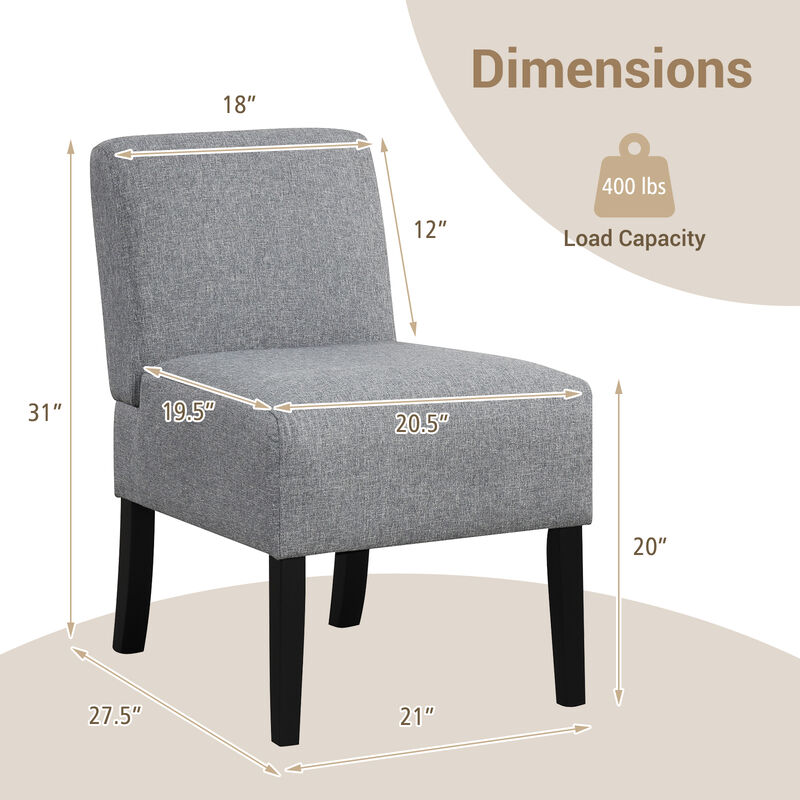 Upholstered Living Room Chair with Rubber Wood Legs