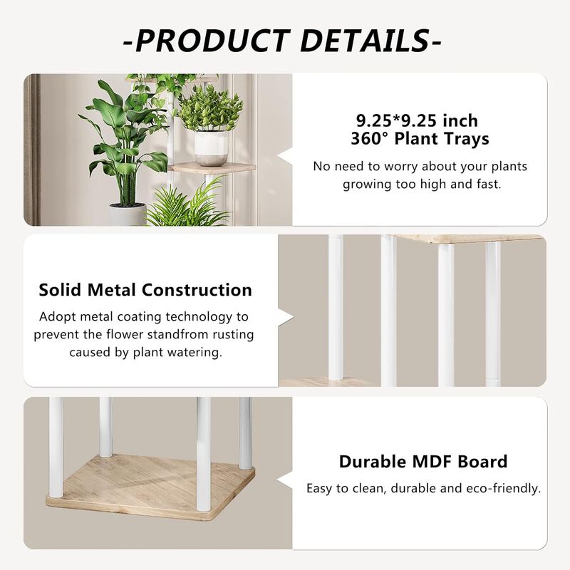 5 Layers White Shelving, Plant Stand, Interior Metal Flower Stand