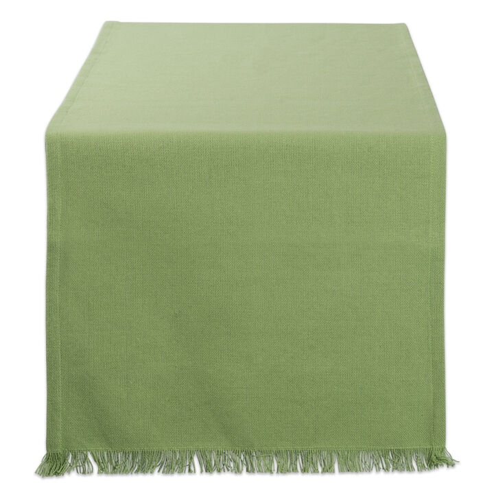 72" Green Solid Fringe Rectangular Table Runner
