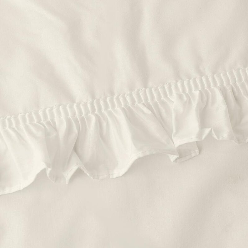 Ellis Home Classic Narrow Ruffle Natural Color Rod Pocket Swag Curtain Panel