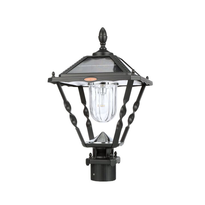 Spiral Frame Solar Post Light Assembly Kit with 3 Fitter Mount