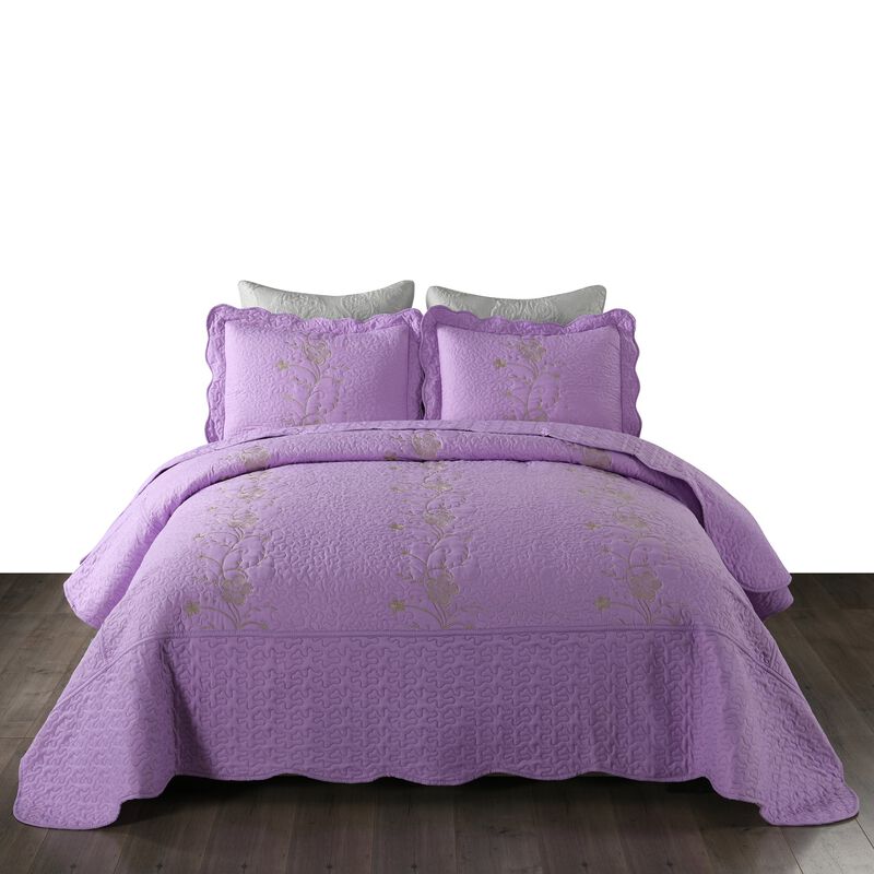 MarCielo 3 Piece Lightweight Bedspread Quilt Set Lapaz