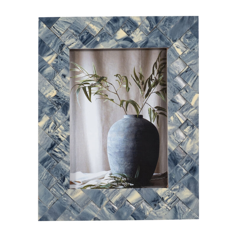 5"x7" Blu/Ivry Woven Photo Frm