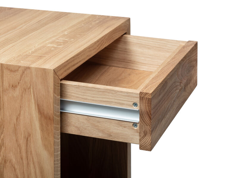 Solid Oak Hardwood Floating Nightstands Set of 2 with Drawers - Handcrafted Wooden Bedside Tables