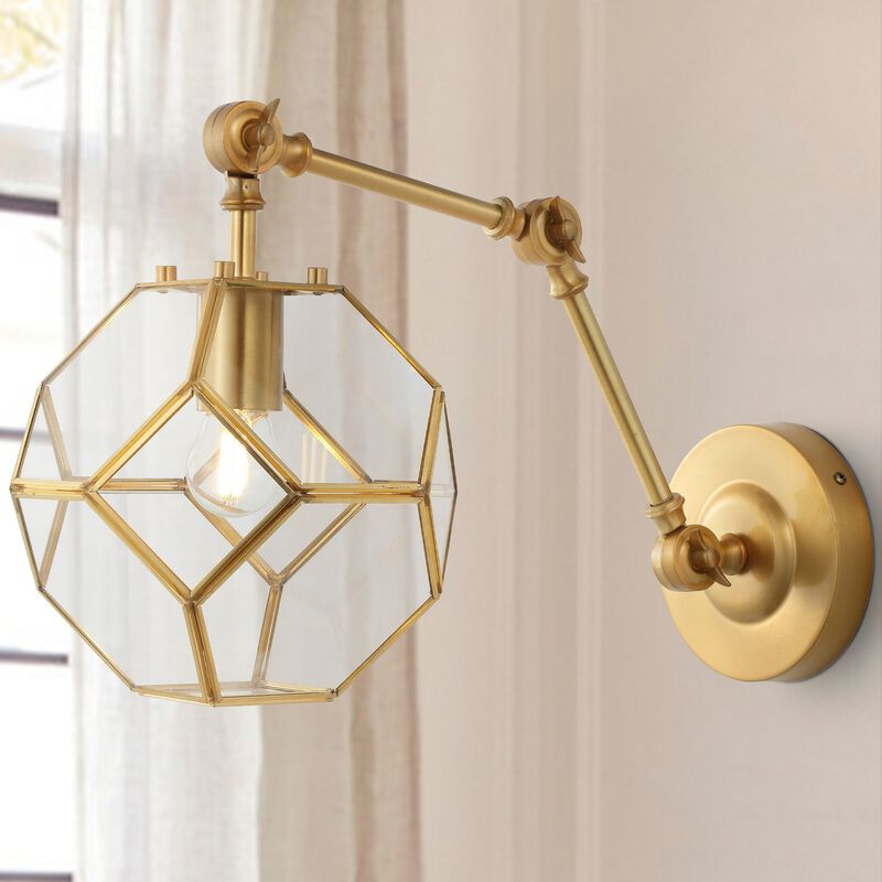 Honeycomb 1-Light Modern Contemporary Arm-Adjustable Iron/Glass LED Sconce