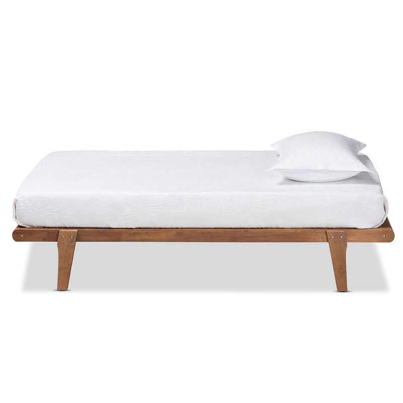 Baxton Studio Kaia  Walnut Brown Finished Wood Twin Size Platform Bed Frame