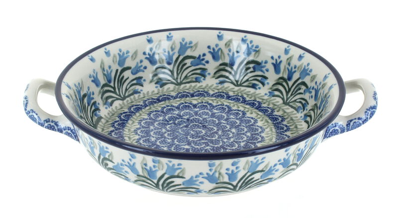 Blue Rose Polish Pottery Alyce Small Round Casserole with Handles