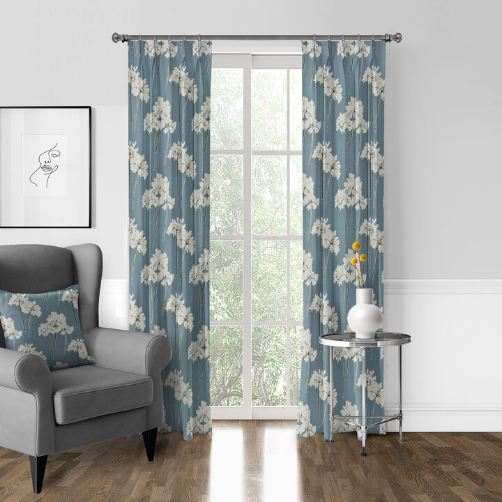 6ix Tailors Fine Linens Summerfield Blue Pinch Pleat Drapery Panel Pair