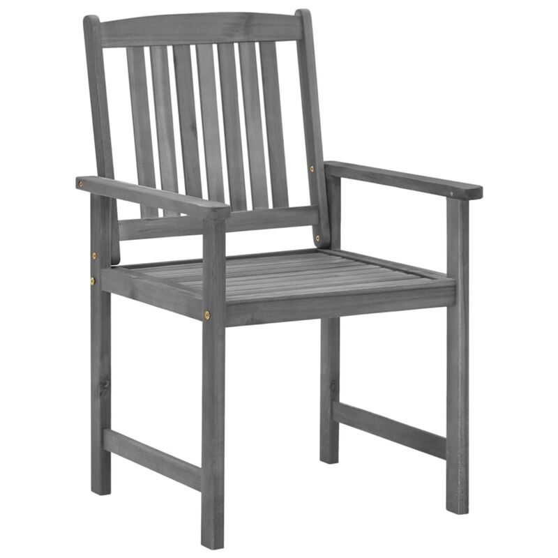vidaXL Director's Chairs with Cushions 2 pcs Gray Solid Acacia Wood