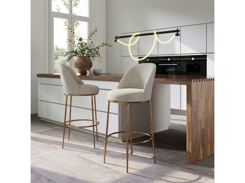 Nordhavn Swivel Barstool Beige & Gold