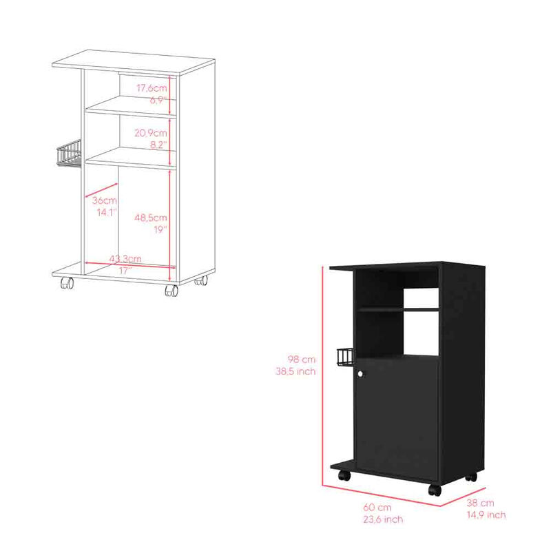 Kitchen Cart Kryot, Kitchen, Black
