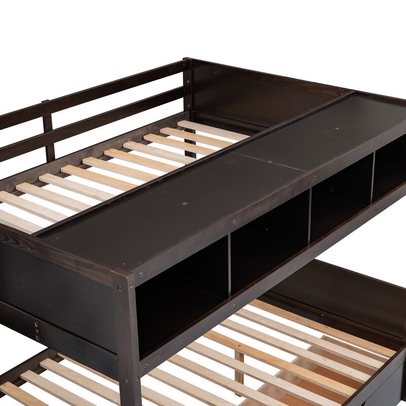 Merax Bunk Bed with Shelves  and Storage Staircase