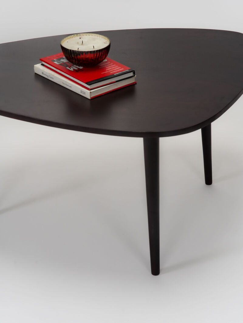 Handmade Eco-Friendly Modern Wood Light Walnut Drop Shaped Coffee Table 3' From BBH Homes