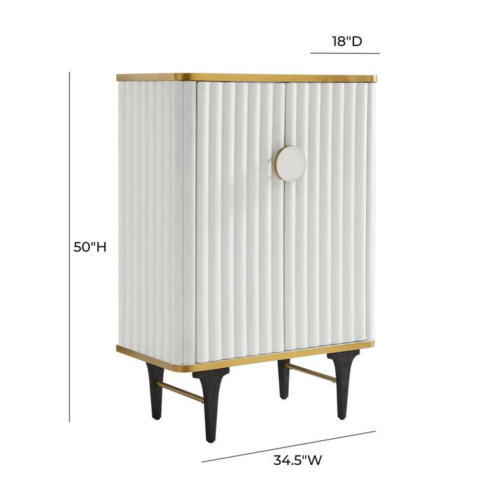 TOV Furniture Cordoba Cream Velvet Bar Cabinet