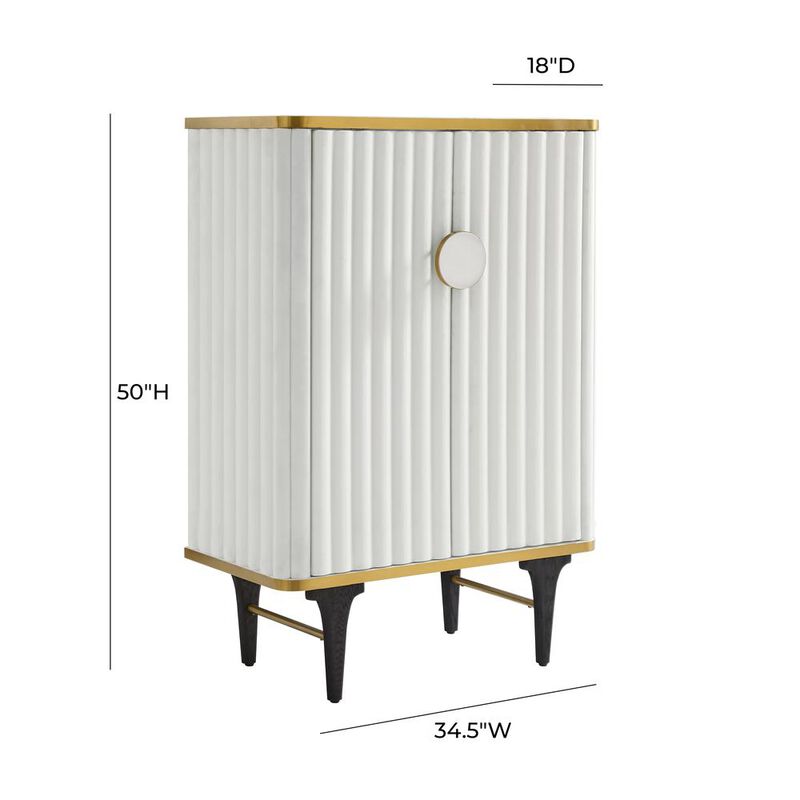 TOV Furniture Cordoba Cream Velvet Bar Cabinet