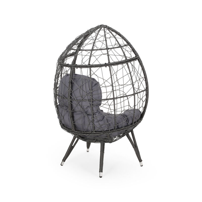 Merax Patio Rattan Egg Chair Teardrop Chair