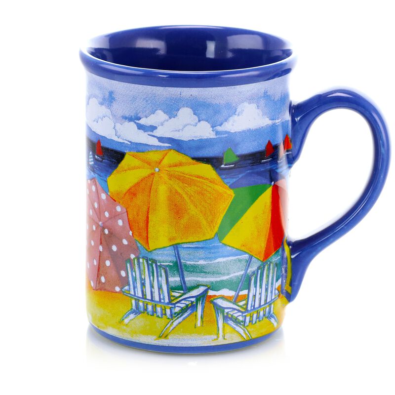 Gibson Home Beachcomber 4 Piece 16 Ounce Stoneware Mug Set in Assorted Designs
