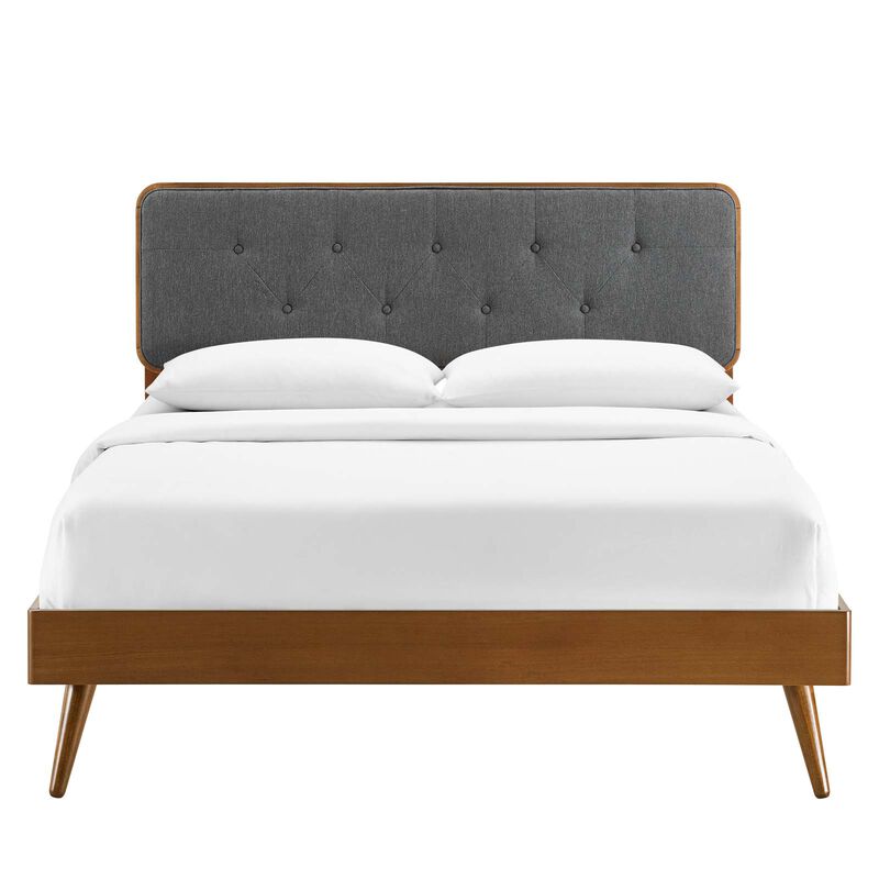 Modway - Bridgette Queen Wood Platform Bed with Splayed Legs