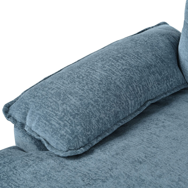 Merax U-Shaped Chenille Sectional Sofa with Adjustable Armrest Pillows