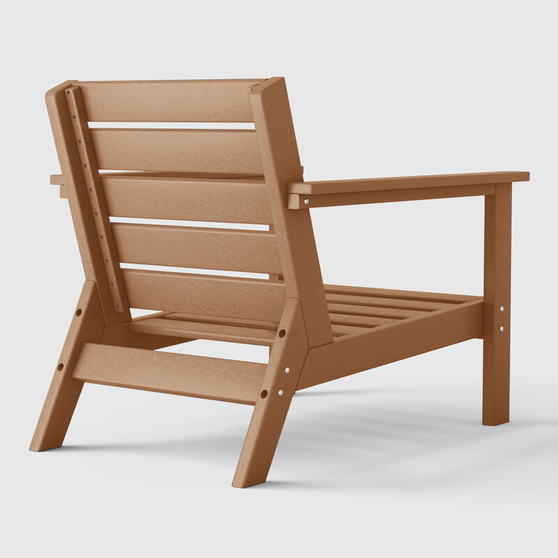 WestinTrends Outdoor Modern HDPE Patio Club Chair with Deep Seat Cushions