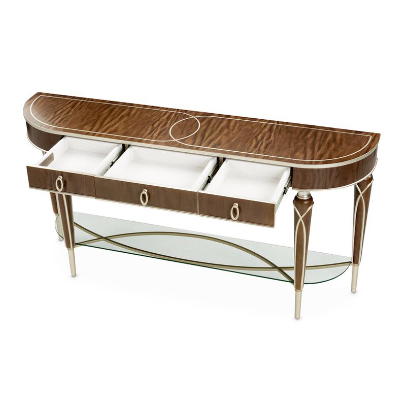 Michael Amini Villa Cherie Console Table - Hazelnut
