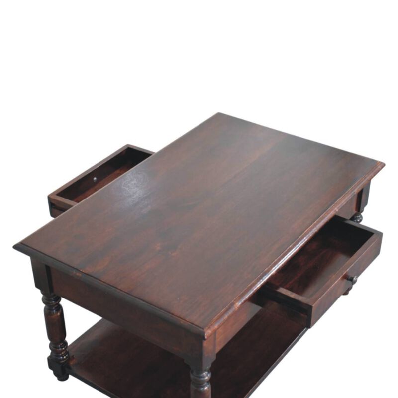 Artisan Furniture Solid Wood Turned Legs Cherry Console Table
