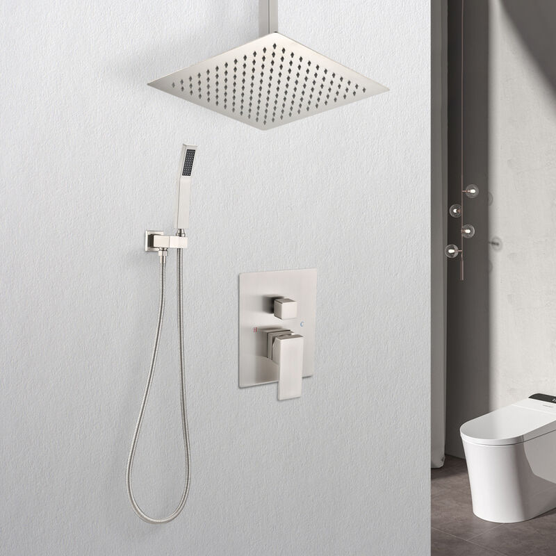 Ceiling Mounted Shower System Combo Set With Handheld And 10 Shower Head