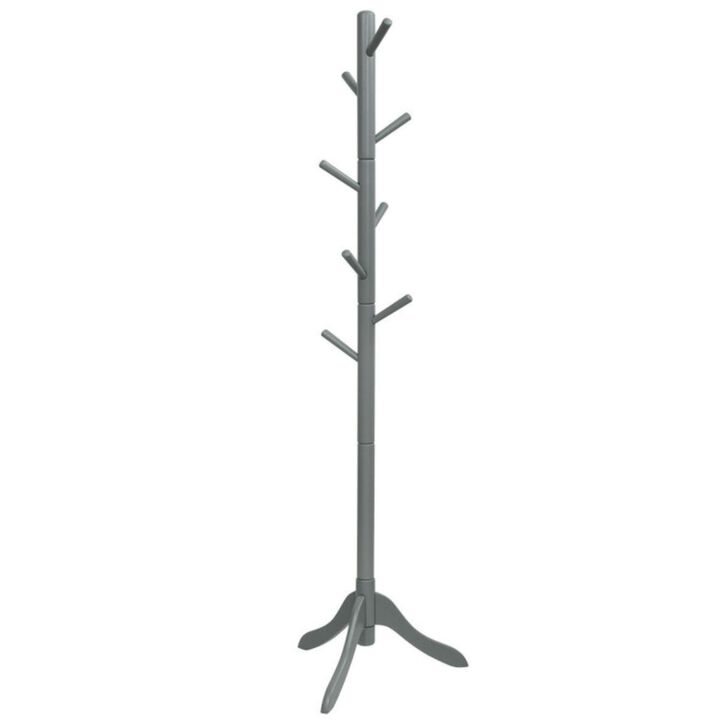 Hivvago Adjustable Wooden Tree Coat Rack with 8 Hooks