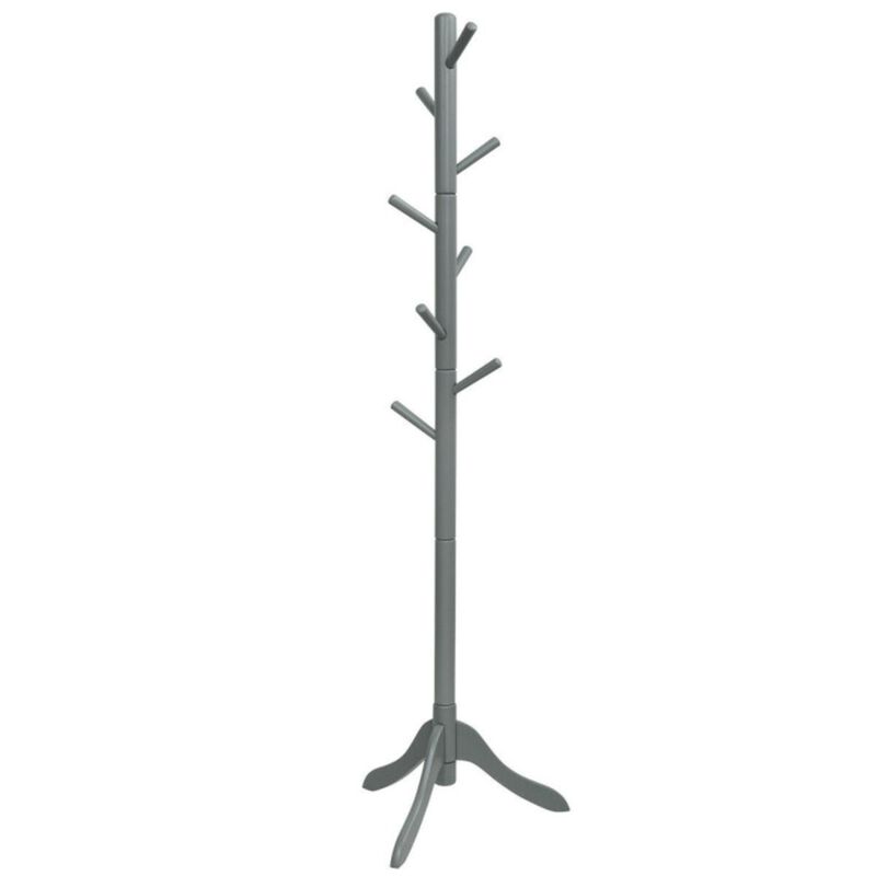 Hivvago Adjustable Wooden Tree Coat Rack with 8 Hooks