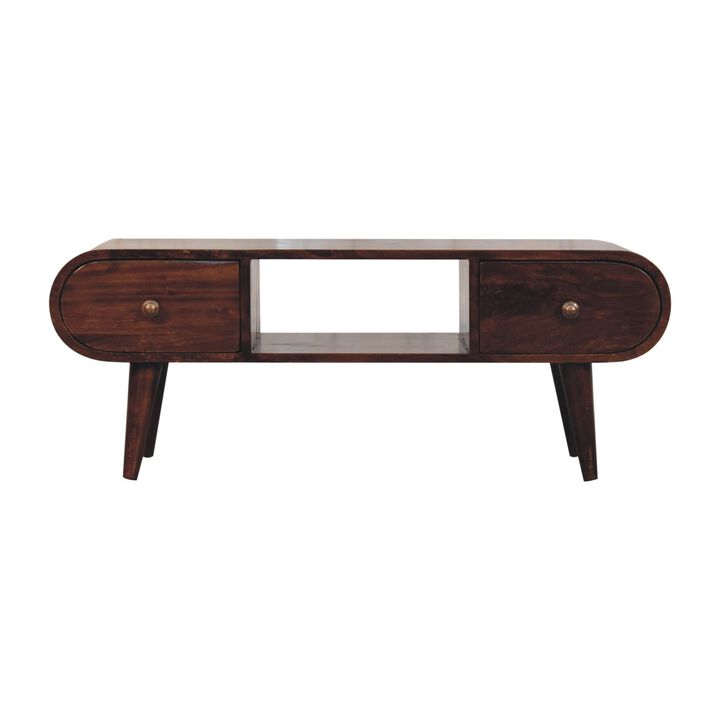 Artisan Furniture Solid Wood California Walnut Circular TV Unit