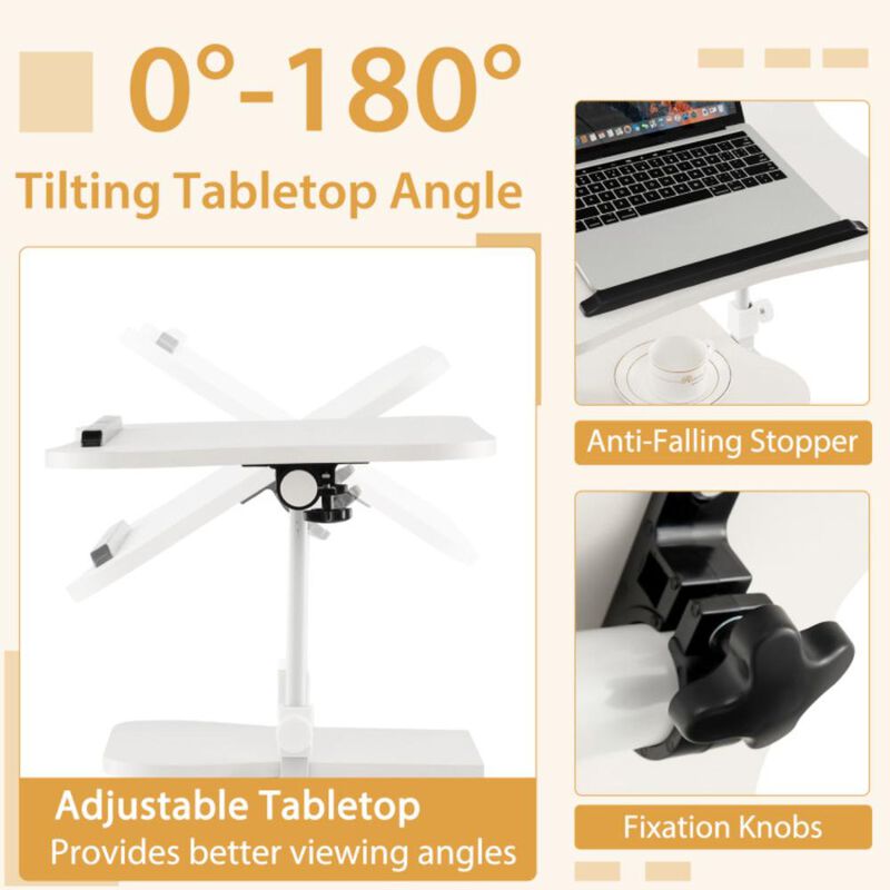 Hivvago Sit-to-Stand Laptop Desk Cart Height Adjustable with Storage