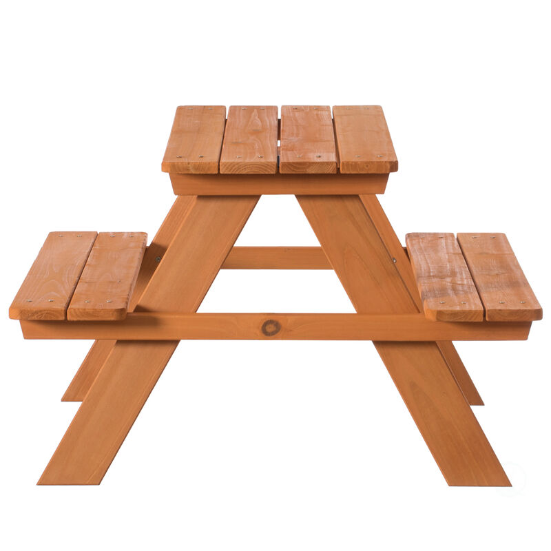 Wooden Kids Outdoor Picnic Table for Garden and Backyard, Stained