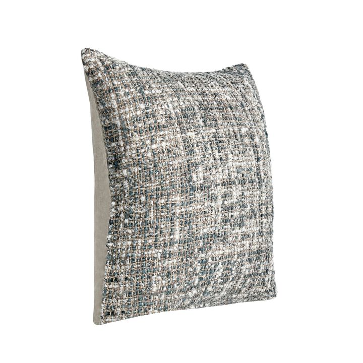 Ivy Square Accent Throw Pillow, 24 Inch Black Woven Cotton Blend - Benzara