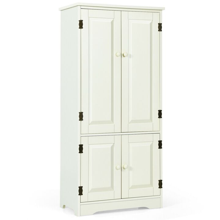 Accent Floor Storage Cabinet with Adjustable Shelves Antique 2-Door