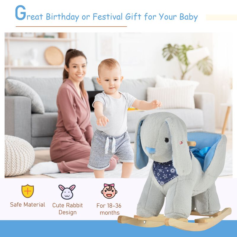 Gray Soothing Rocker: Toddler Horse with Cradlesong for 18-36 Months