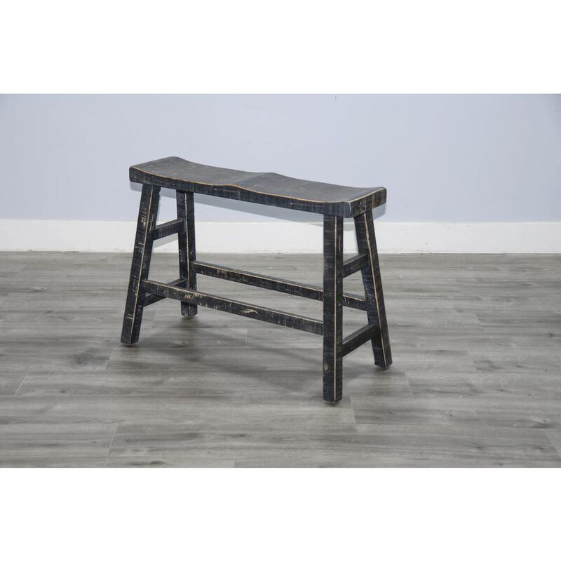 Sunny Designs Black Sand Counter Bench, Wood Seat