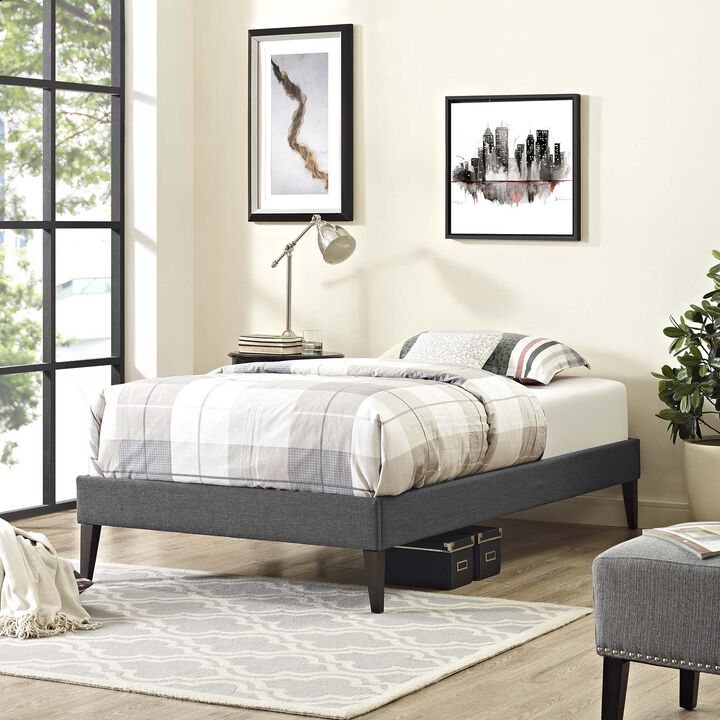 Modway - Tessie Twin Fabric Bed Frame with Squared Tapered Legs