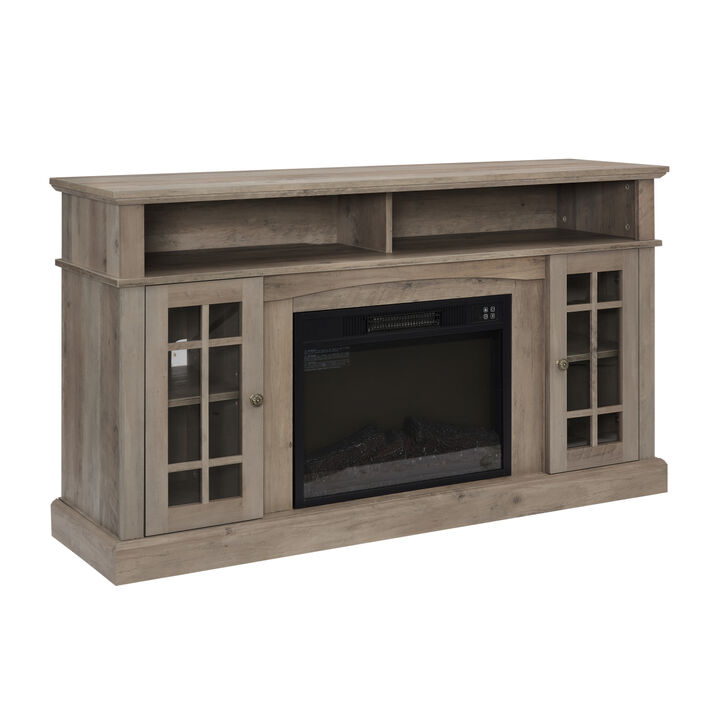 Classic TV Stand with 23" Fireplace for TVs up to 65"
