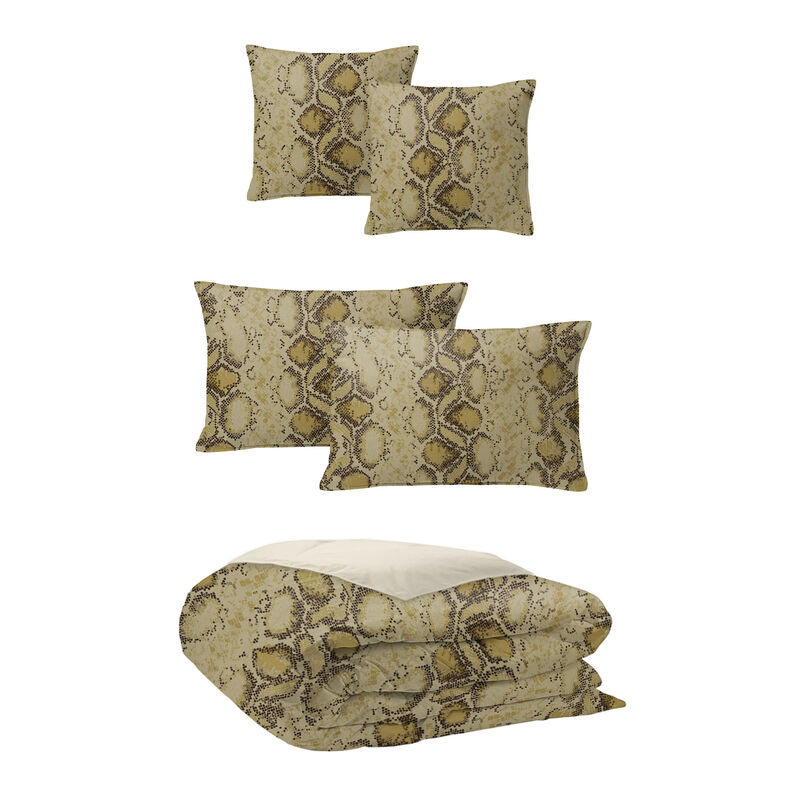 6ix Tailors Fine Linens Serpentine Gold Duvet Cover Set