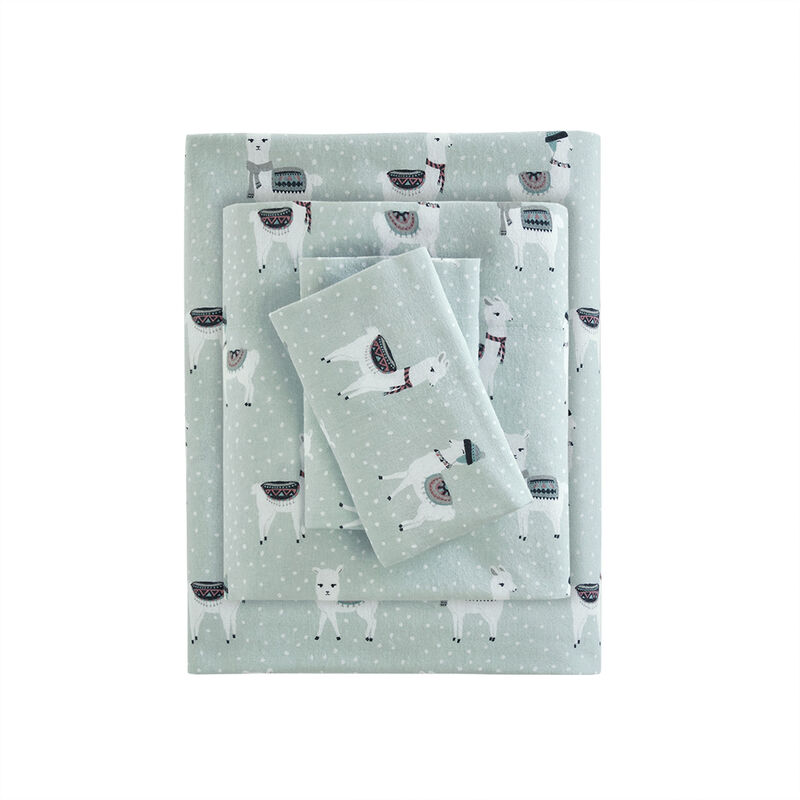 Gracie Mills Persephone 4-Peice Cotton Flannel Sheet Set
