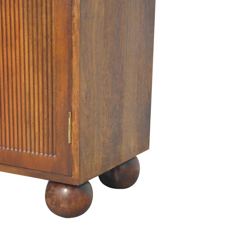 Chestnut Carved Solid Wood 2 Door Ball Cabinet