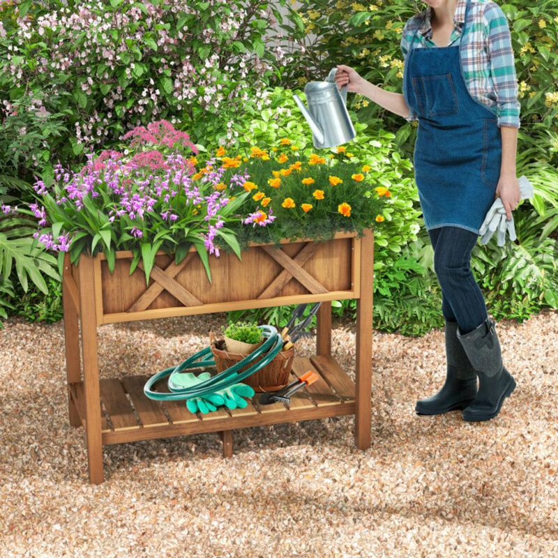 Hivvago HIPS Raised Garden Bed Poly Wood Elevated Planter Box