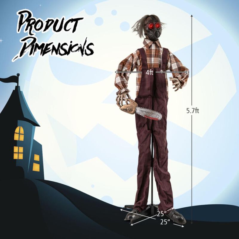 Hivvago Halloween Animatronic Shaking Haunted Man with Lights and Sound