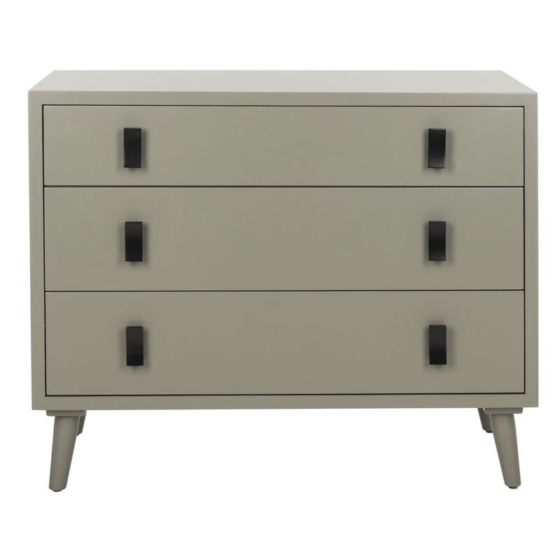 Safavieh Blaize 3 Drawer Chest, Dark Grey/Black