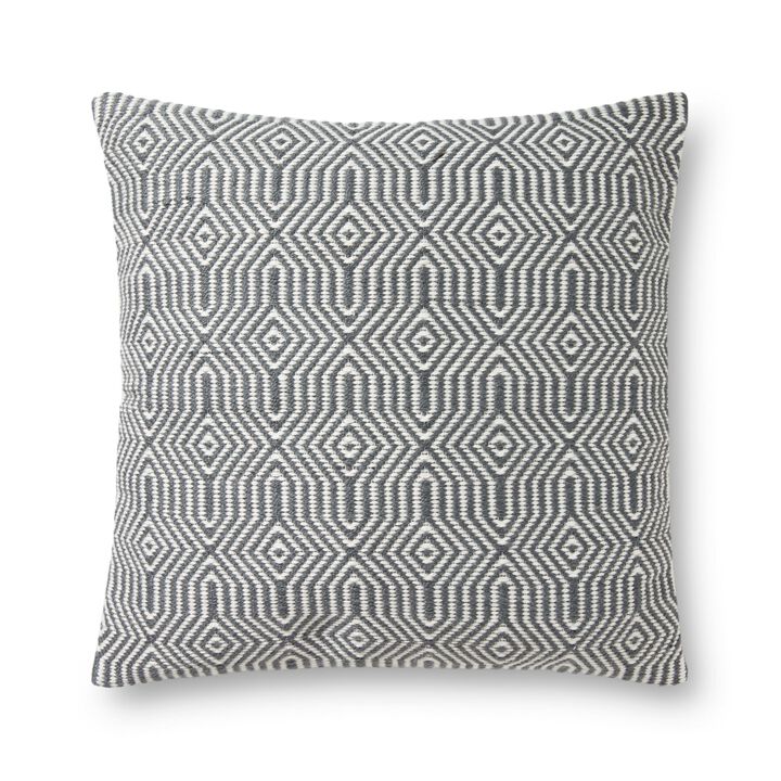 P0339 Charcoal/White 22"x22" Poly Pillow