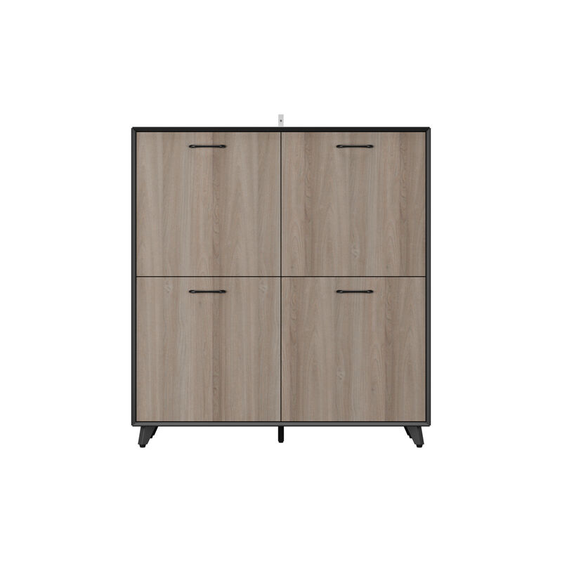 FUFU&GAGA 46.5" Four-Door Kitchen Pantry Cabinet with Adjustable Shelves, (43.3" W x 15.7" D x 46.5" H),Brown