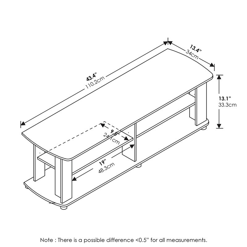 Furinno Furinno 11191DWN THE Entertainment Center TV Stand, Dark Walnut
