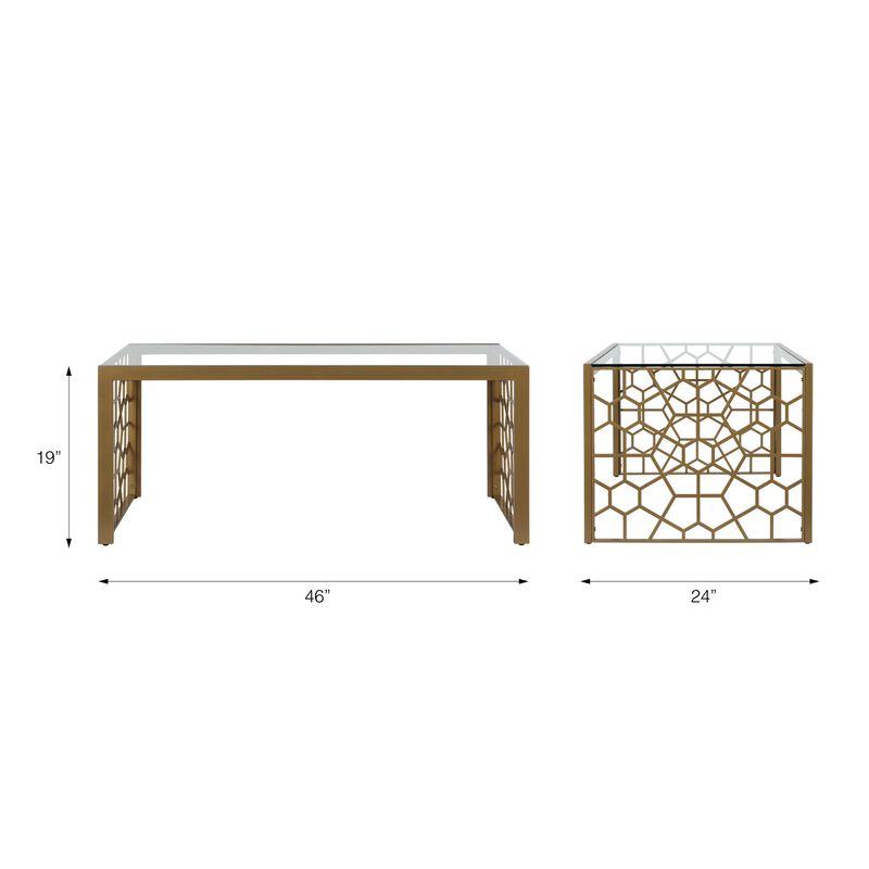 Juliette Glass Top Coffee Table, Tempered Glass