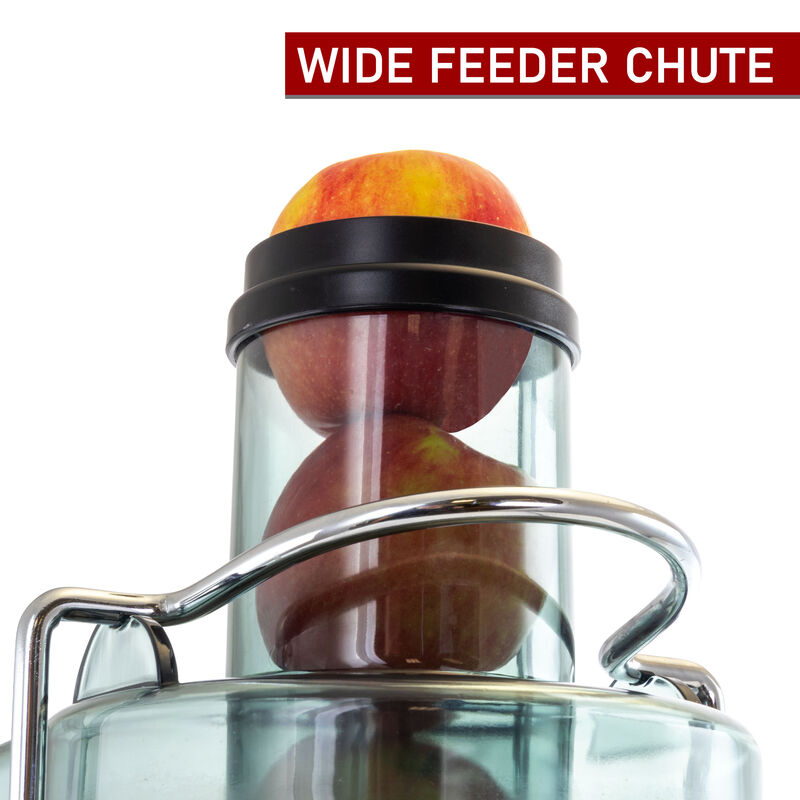 MegaChef Wide Mouth Juice Extractor, Juice Machine with Dual Speed Centrifugal Juicer, Stainless Steel Juicers Easy to Clean